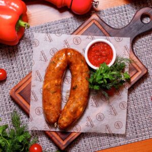 Колбаска Домашняя с соусом «Аджика»